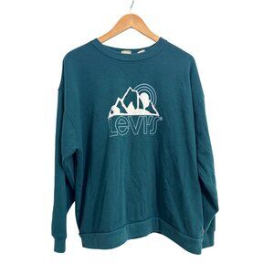 Levis Women Teal Salinas-Crew Mountain Sweatshirt  XL
